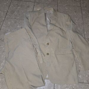 Lauren Ralph Lauren Men's Tan Seersucker Suit 44R 34x32